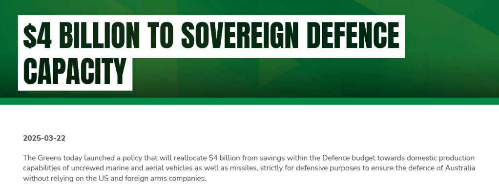 LETTER:  The Greens – Imperialism’s Left&nbsp;Wing