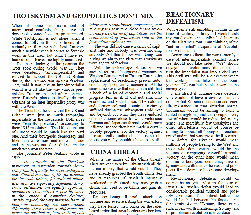 LETTER: Red Specktarian